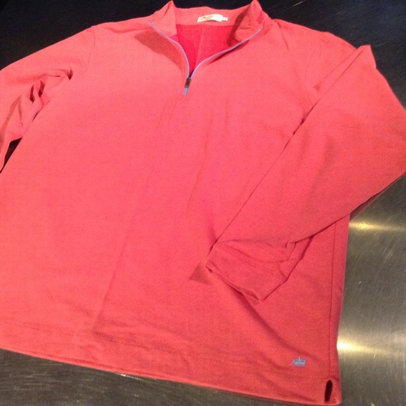 Peter Millar Men's L Quarter Zip Pullover Shirt Salmon Pima Cotton Blend - Picture 2 of 9